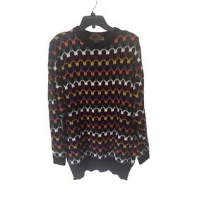 Vintage‎ Boston Traders Coogi Style Sweater XL Abstract Chunky Knit 90s Cotton